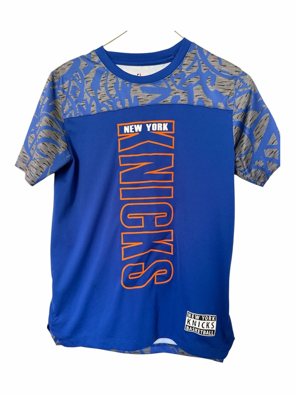 NBA New York Knicks Royal Blue and Gray Graphic Tee